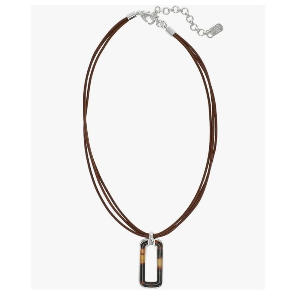 LAUREN Ralph Lauren Leather Coil Link Pendant Necklace